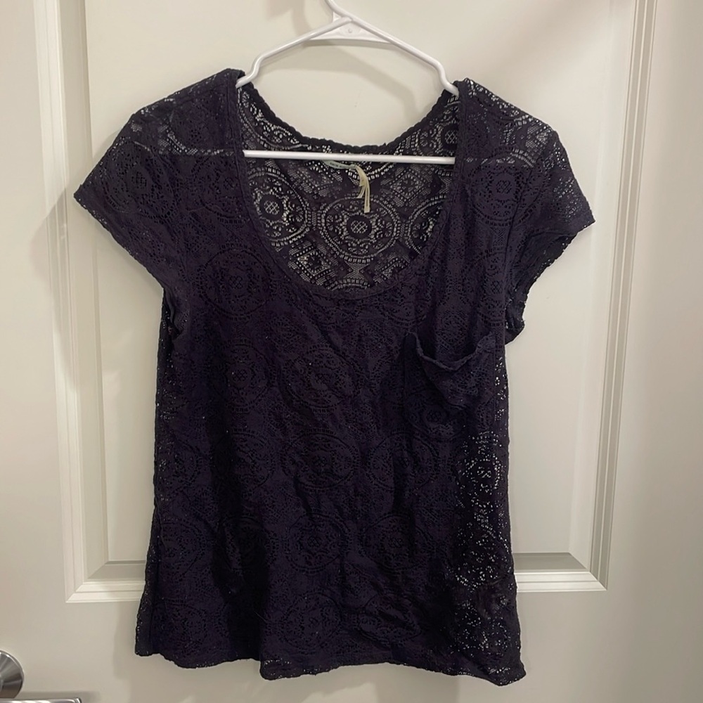 Urban outfitters blue indigo scoop neck shirt